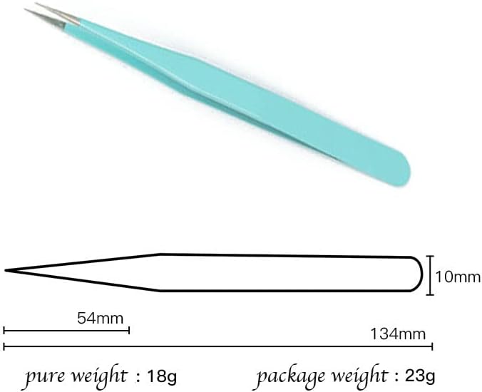 MAXLEAF 2pcs Stainless Tweezers Straight Curved Tweezers for Stickers Eyelash Extensions Precision Electronics Nail Rhinestone Jewelry, Scrapbooking Tools (Green)