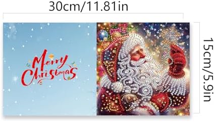 12Pcs Christmas Greeting Card DIY Diamond Art Painting Greeting Cards Blessing Folding Card Kit with White Envelopes Diamond Arts Crafts for Birthday Festival Gift-03