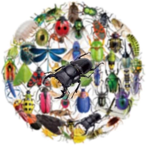 50pcs Transparent Vintage Insects Stickers for Kids,Lifelike Insect Sticker Waterproof PET Stickers for Scrapbook Journaling Photo Album Collage Card Nature Decal for Teens Adults(Insect)