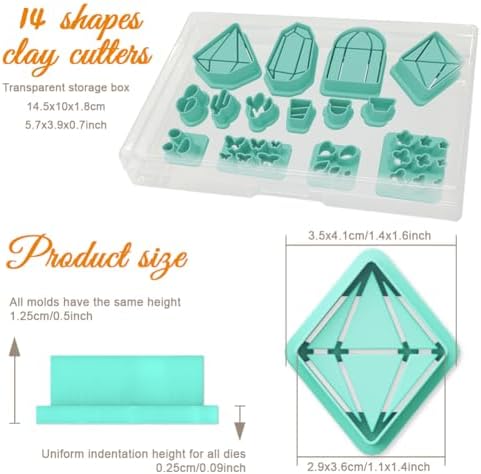 ORIGACH 14 Pcs Terrariums and Cactus Polymer Clay Cutters Set