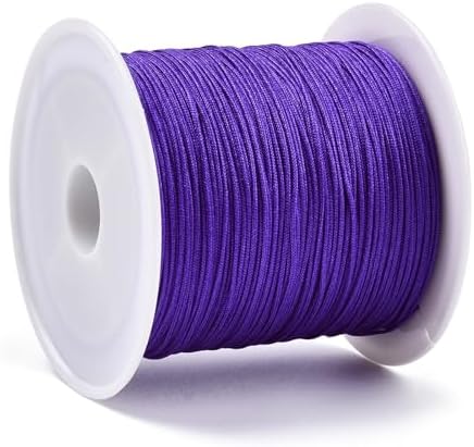 Nylon String for Bracelets, 0.6mm Nylon Cord Nylon Beading Thread 43 Yards Friendship Bracelet String Chinese Knotting Cord for Kumihimo Necklaces Tassels Jewelry Crafts (Dark Violet)