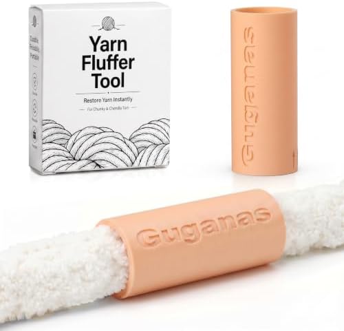 Chunky Yarn Fluffer Tool — Professional Yarn Fluffing and Restoring Tool, Suitable for Chunky Yarn and Chenille Yarn; an Essential Accessory for Hand Knitting and Crochet Blankets, Light Orange