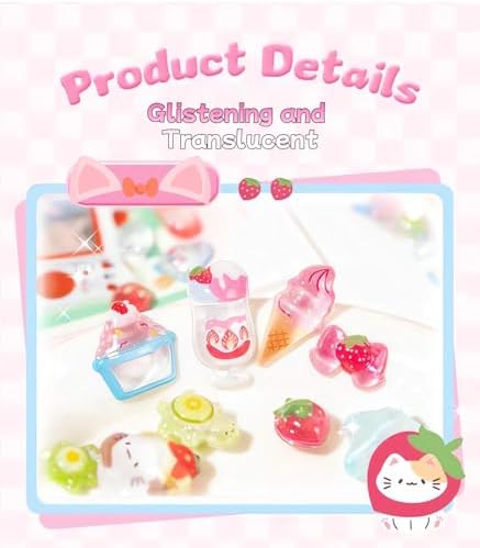 3D Puffy Stickers, Kawaii Resin Decorative Stickers for Phone Case, Notebook, Scrapbooking (Style-BerriesCat)