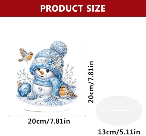 Christmas Diamond Art Kits for Adults,Snowman with Robins Diamond Painting