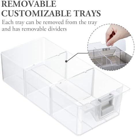 MyGift Smoke Gray Craft Storage Organizer Case, 24 Compartments & 6 Drawers