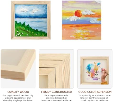 10 Pack 5x5 Inch Unfinished Wood Panel Boards for DIY Painting Art Crafts