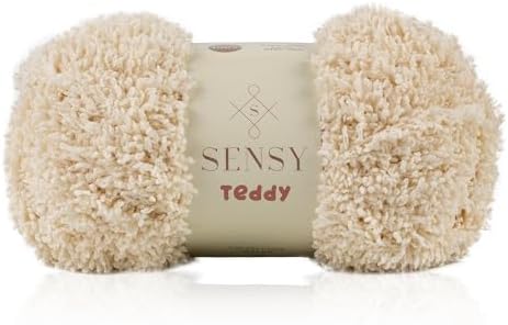 S Sensy Teddy- Micro Polyester Amigurumi #5 Bulky Yarn Beige 109 Yards 4 oz