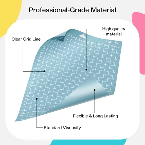 Likcut Cutting Mat for S41 Vinyl Cutter - 8.5" x 12" LightGrip Cutting Mats Compatible with Cricut Joy Xtra, 3 Pack Vinyl Mat for Craft DIY with Precision Grid for DIY Paper, Stickers & Cardstock