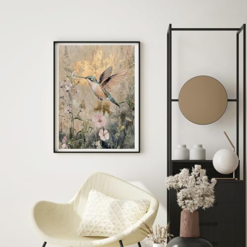 WUDWL Paint by Numbers Kit for Adults Framed Canvas, with Wooden Easel