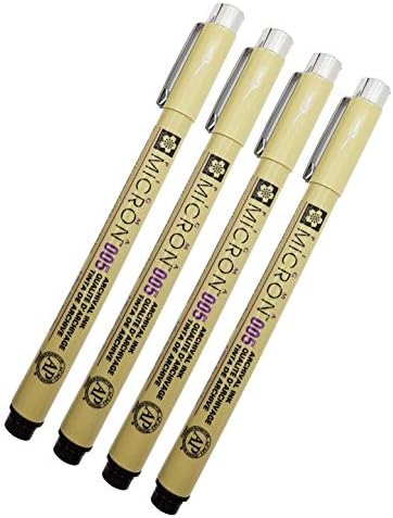 Sakura Pigma Micron 005 Black Pen 0.2mm Line Width Pack of 4 (005)