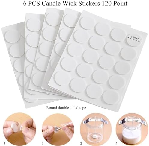Candle Wicks Kit 120PCS 6 Inch Candle Making Wicks with Candle Holders,Candle Sticks,Candle Strings Thick 100% Cotton Candle Wicks Candle Making Supplies Candle Wicks for Candle Making Candle DIY