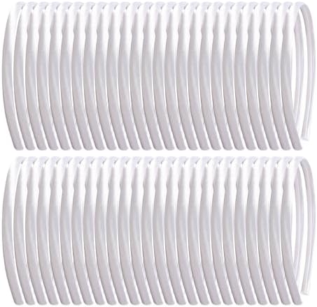 50Pcs White Thin Fabric Headbands Blank DIY Hoops Bulk Women Girl