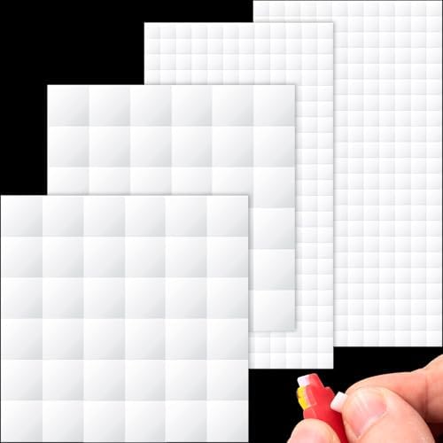 Joez Wonderful 4 Sheets Foam Adhesive Squares, 0.63in & 0.24in, White