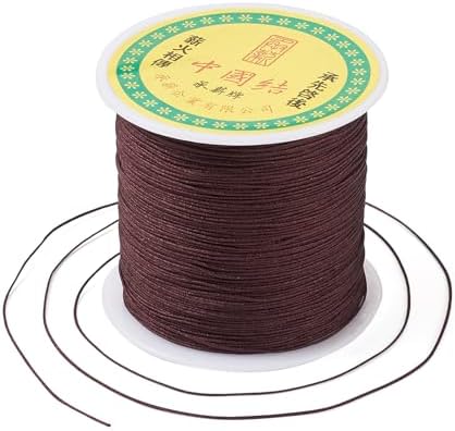 150 Yards 0.5mm Braided Nylon Crafting Thread Chinese Knotting Beading String Macrame Cord Rope for Necklace Bracelet Jewelry Craft Making, Coconut Brown