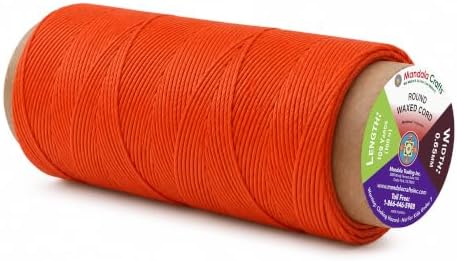 Mandala Crafts 100M 0.65mm Burnt Orange Leather Sewing Round Waxed Thread