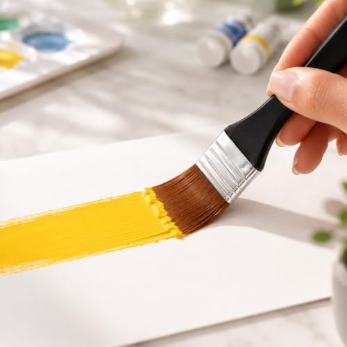 3PCS Large Paint Brush Wide Flat Acrylic Paint Nylon Bristle Varnish Brush