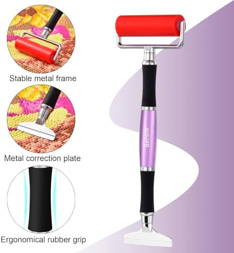 benote Diamond Art Painting Accessories Tools Roller Pressing Pen Metal Correction Plate, 5D Diamond Art Kits Straightener Rhinestone Embroidery Paintings Accessory
