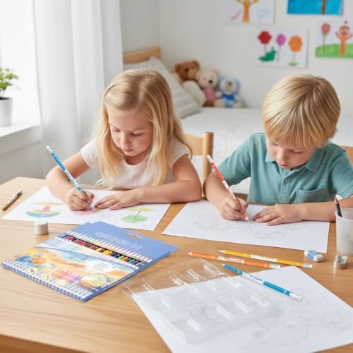 Erasable Colored Pencils Set of 24, Color Pencils with Erasers, School Art Supplies for Drawing, Coloring, Sketching, Art Projects (24 Colors)