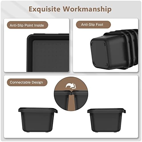 A-LUGEI【70】【6 Size】Tool Box Organizer Tray Divider Set, 【Black】 Desk Drawer Organizer, Garage Organization and Storage Toolbox Accessories Rolling Tool Chest Cart Cabinet WorkBench Small Part
