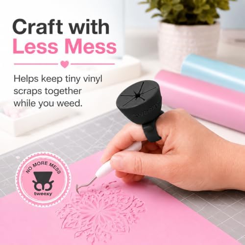 tweexy Wearable Vinyl Weeding Scrap Collector Ring for HTV Crafts – Midnight