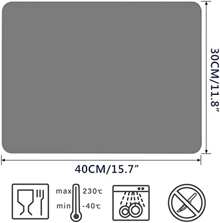 Gartful 2 Pack Silicone Crafting Mats, 15.7" x 11.8" Silicone Mat for Crafts, Large Heat Resistant Sheet for Jewelry Casting Molds, Epoxy Resin, Painting, Counter Table Protector, Placemat, Dark Gray
