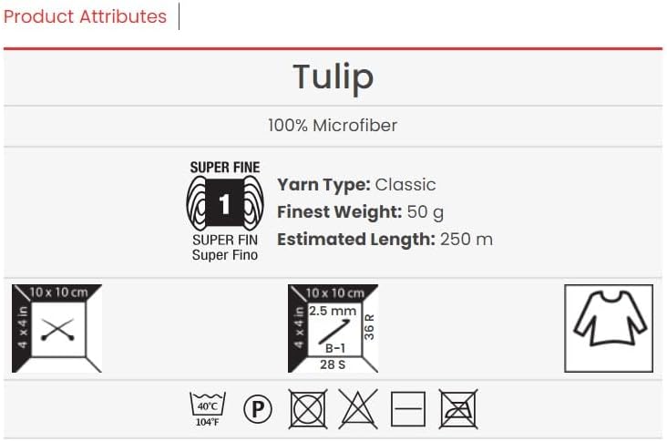 YanrArt Tulip%100 Microfiber Silky Yarn - Suitable for Summer Clothes and Home Accessories Curtains, Runners, Tablecloths - S. Fine(1) Weight Yarn - 1.70 Oz, 273 Yds (408)