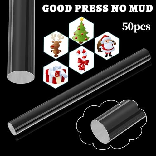 Clabby 50 Pieces Acrylic Clay Roller Plastic Polymer Pin, 6.5 x 0.5 Inch | Clear Plastic Tube Roller, Small Rolling Pins for Crafts, Bulk Pack Handmade Art Supplies, Smooth Surface DIY Projects