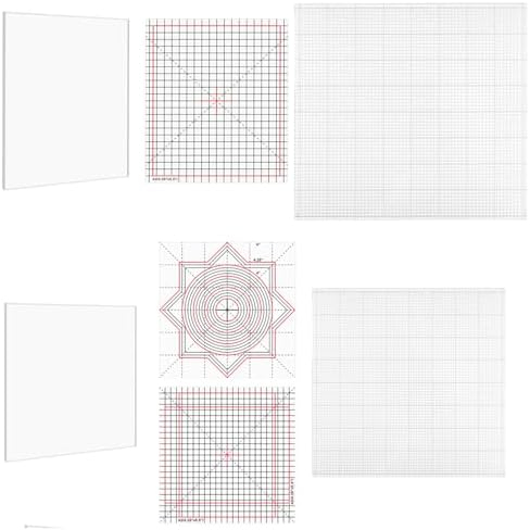 4Pcs Low Tack Sticky Mat with Grid for Stamping Stenciling Ink Blending Clear Photopolymer Craft Low Tacky Mat Stamp Mat DIY Projects Paper Card Scrapbooking Ink Blending Fixed