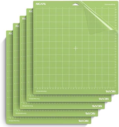 Standard Grip Cutting Mat for Cricut Maker 3/Maker/Explore 3/Air 2/Air/One (12x12 inch,5 packs) Standard Adhesive Sticky Green Quilting Replacement Cut Pads