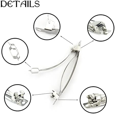 50 PCS 80 MM Iron Blank French Barrette Hair Clips for DIY Hair Clip Craft Bows, Silver Tone
