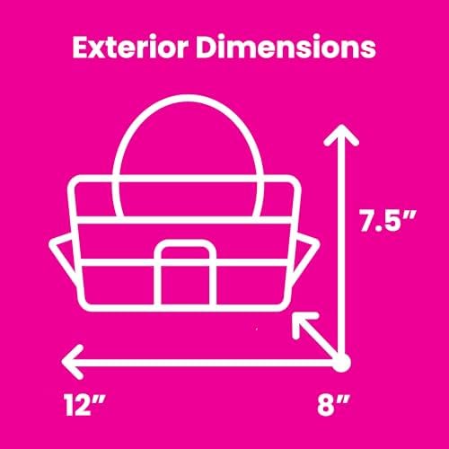 Everything Mary Teal Geometric Deluxe Store and Tote - Storage Organizer Bag for Crafts, Sewing, Paper, Art, Desk, Canvas, Supplies Storage Organization - Travel Art Box with Handle