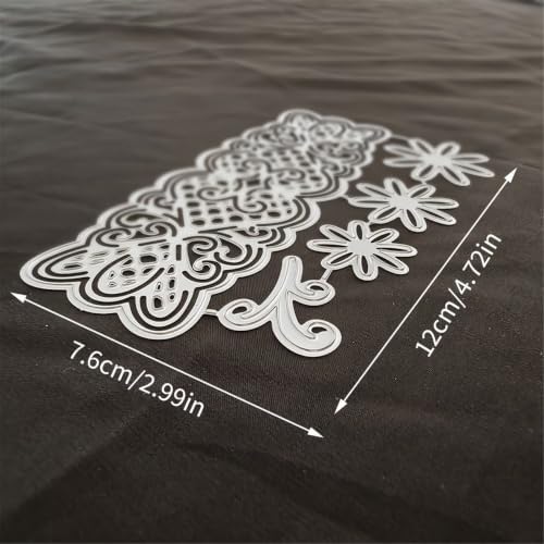 Scrapbooking Die-Cuts for Card Making, Christmas Metal Cutting Dies, Paper Craft Punch Template, Background Embossing Stencils, DIY Album Décor (Lace Flower Edge-12x7.6cm)