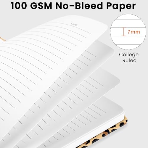 Lined Spiral Journal Notebook, A5 College Ruled Notebook for Note-Taking