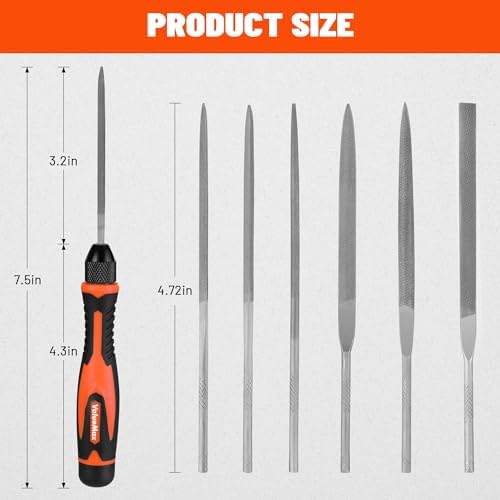 ValueMax 7PCS Interchangeable Needle File Set, Small File Set
