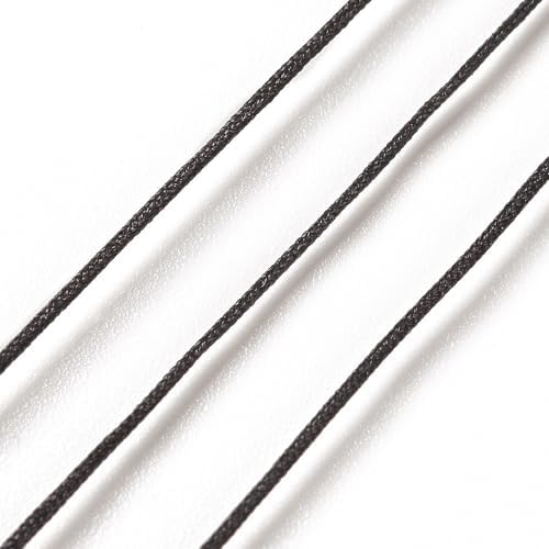 43 Yards Nylon String Friendship Bracelets String 0.8mm Nylon Beading Thread Braided Chinese Knotting Cord Macrame Cords for Kumihimo Necklaces Tassels Jewelry Crafts (Black)