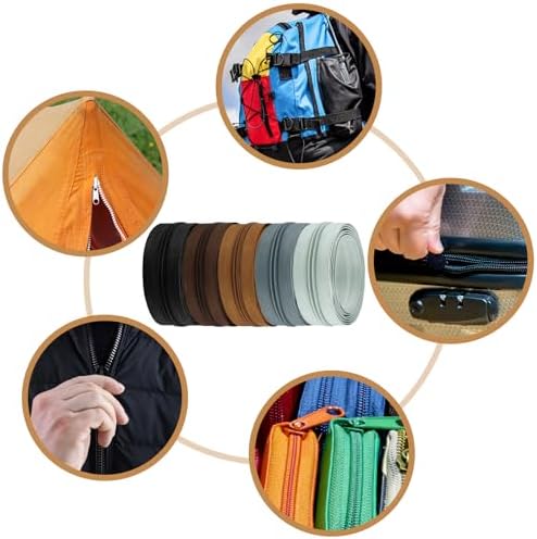 DOITEM 22.2 Yards/ 20 m 10 Pieces Assorted Colors #5 Nylon Coil Zippers, Sewing Zippers Endless Zips with 40 Pieces Zipper Sliders Zip Heads for DIY Sewing Tailor Craft Supplies