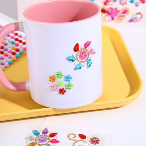 Gem Stickers for Crafting, Face, Eye, and Body Makeup, DIY Decoration, Kids' Rewards (Gem Stickers E (8 Sheets))