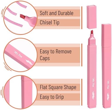 Mr. Pen- Aesthetic Highlighters No Bleed, 8 Pack, Assorted Colors | Chisel Tip, Cute Highlighters Assorted Colors for Journaling, Highlighting, Underlining, Fast Dry, Back to School Supplies