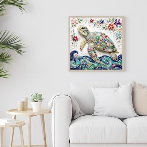 Sea Turtle Diamond Art Kits for Adults, DIY Special Shape Diamond Painting