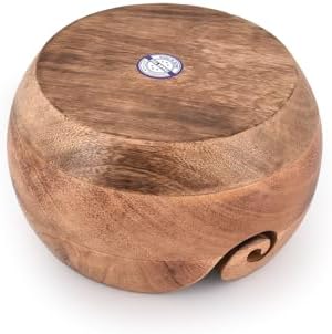 NIRMAN Wooden Yarn Bowl Portable Knitting Yarn Bowl Christmas Gifts for Women Knitting Crochet Knit Picker Yarn Bowl (7" x 7" x 4'')