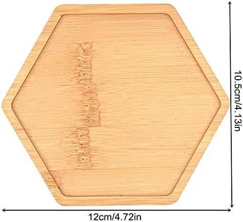 4PCS Mosaic Bamboo Coasters for Crafts, Blank Base Trays, Drinking Cup Coaster, Plant Coaster, Art Plate,DIY Mosaic Supplies (Hexagon)