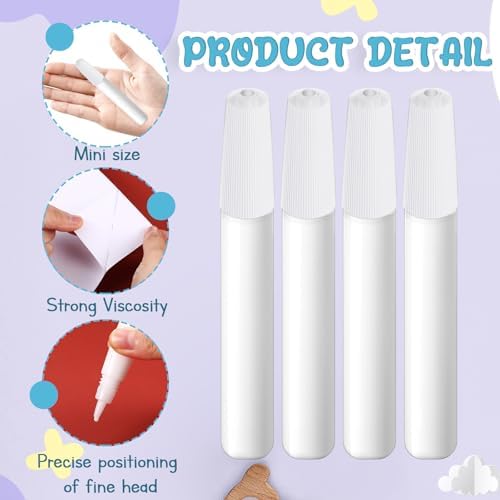 MotiMind 48 White Tacky Glue Pens Quick Dry, Mini Glue Bottles Bulk,White