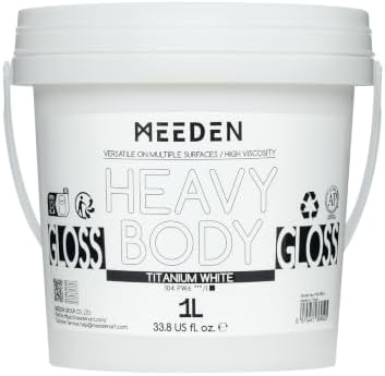 MEEDEN Titanium White Acrylic Paint: 1L /33.8oz Heavy Body Gloss Finish
