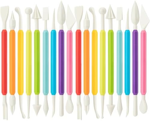 2 Set Air Dry Clay Tools, 18PCS Polymer Clay Tools Kit for Modeling, Plastic Clay Tools Sculpting for Kids, Adults, Molding, Shaping, Carving, Dotting, Trimming, Pottery, Craft Supplies Accessories