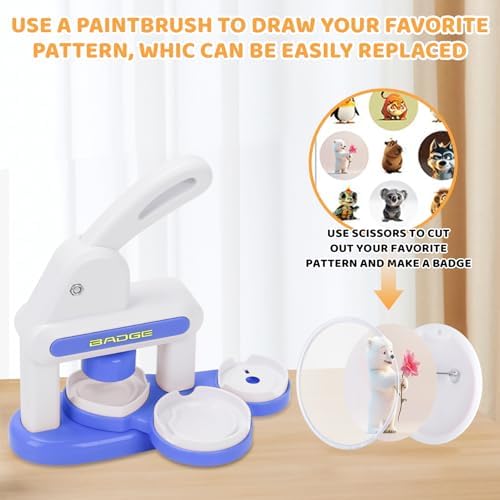 Button Maker Machine Multiple-Sizes - Pin Maker Machine Kit 1.37+2.16 inch