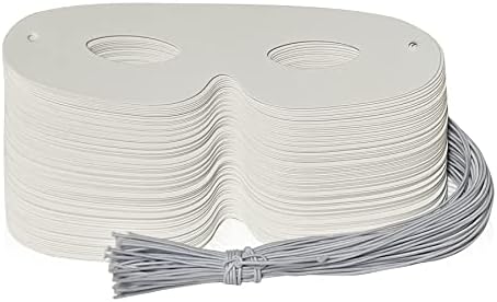 Lependor 108 Pack White Paper Eye Masks, Plain Masquerade Mask DIY Blank Masks Decorate for Costume Party, Halloween Party - 108 Packs