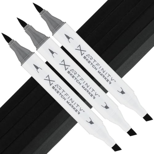 Artfinity Sketch Markers - Set of 3 - Coke BG9-8, Vibrant, Professional, Dye-Based Alcohol Markers for Artists, Drawing, Travel, & More