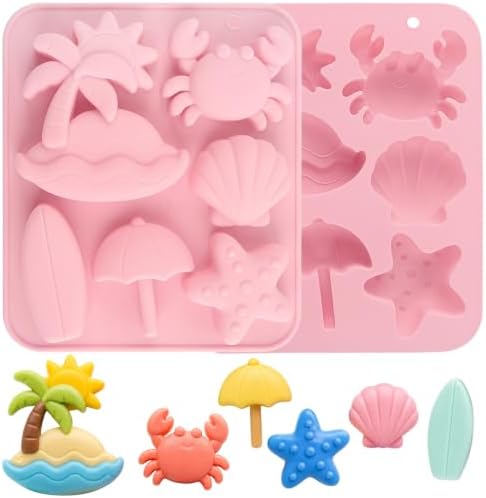 Summer Beach Silicone Mold 2Pc Summer Ocean Silicone Fondant Molds