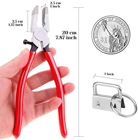 KeyFob Hardware Set, Shynek 40pcs Key Fob Hardware 1 Inch with Key Fob Pliers for Wristlet Keychain, Key Lanyard and Key Chain Making Hardware Supplies