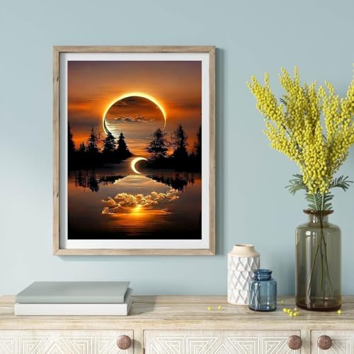 ijbnhd Diamond Art Kits for Adults Moon Diamond Painting Kits 12X16in